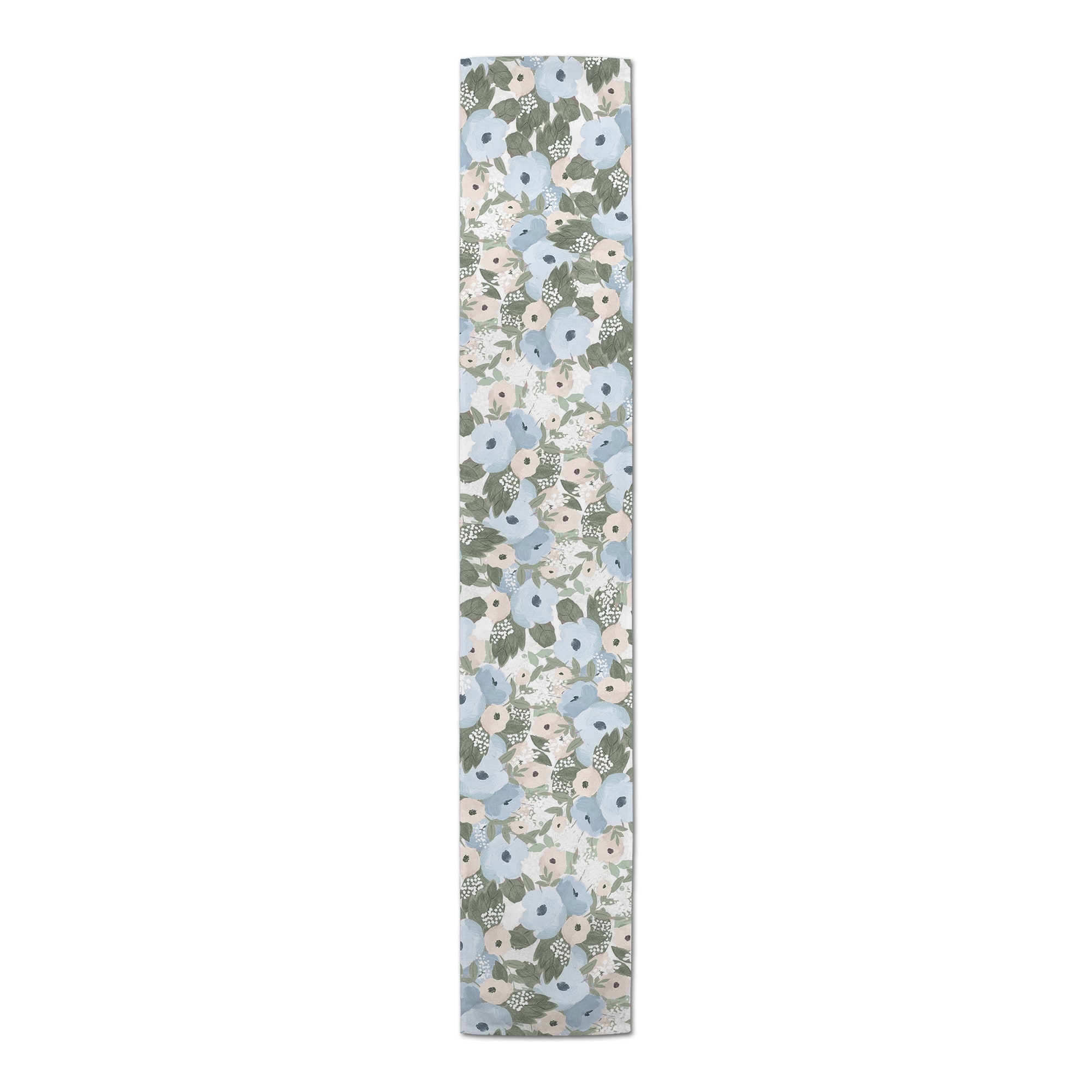 Light Blue Neutral Florals Indoor/Outdoor Table Runner